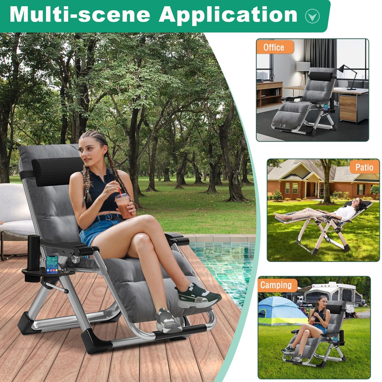 - Meulbaty Zero Gravity Chair | 200KG Load Capacity | Lounger For Home -