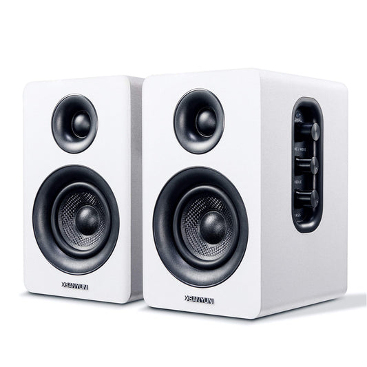- Sanyun SW208 3" | Active Bluetooth 5.0 Bookshelf Speakers – 60W Carbon Fiber Unit -