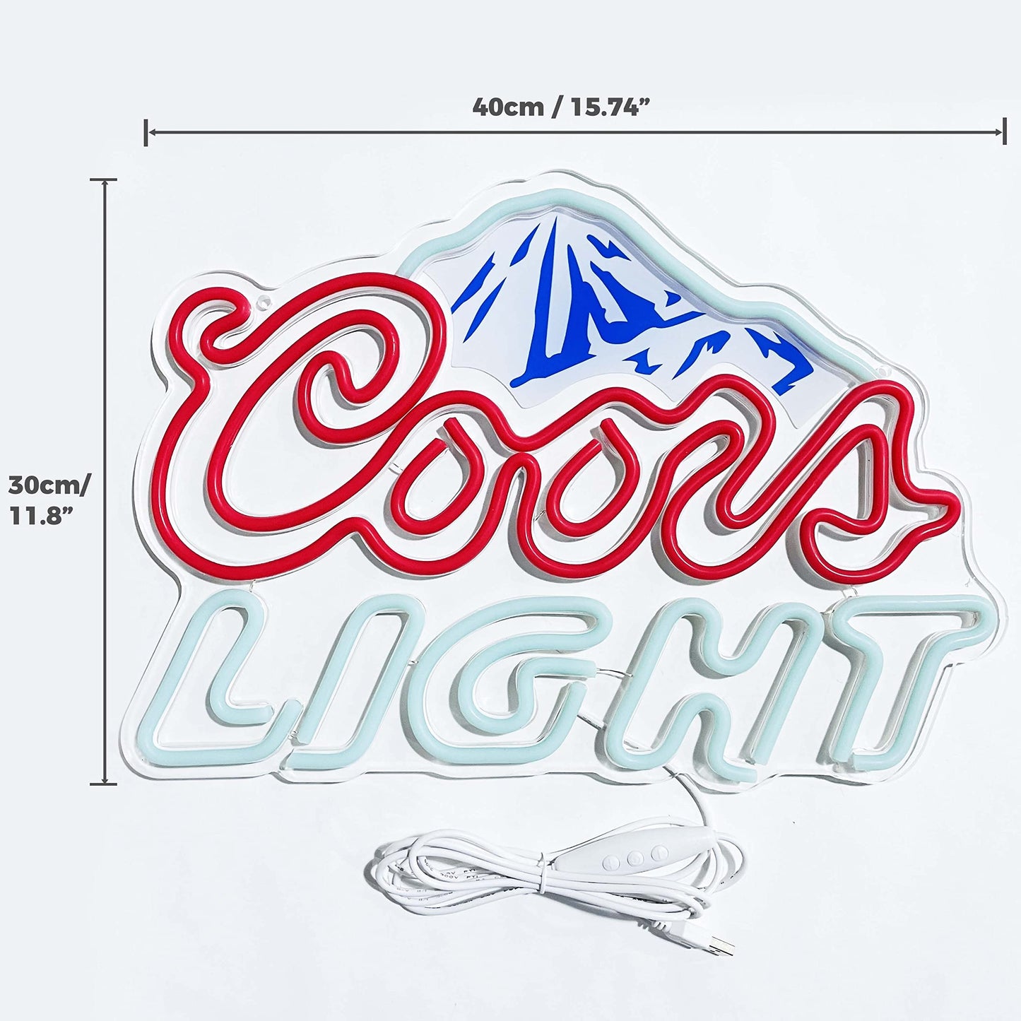 Beer Neon Sign LED Neon Beer Bar Signs for Man Cave Decor Beer Logo Sign with Mountain Pattern Printing Chill Mountain Home Bar Sign (Beer Logo)