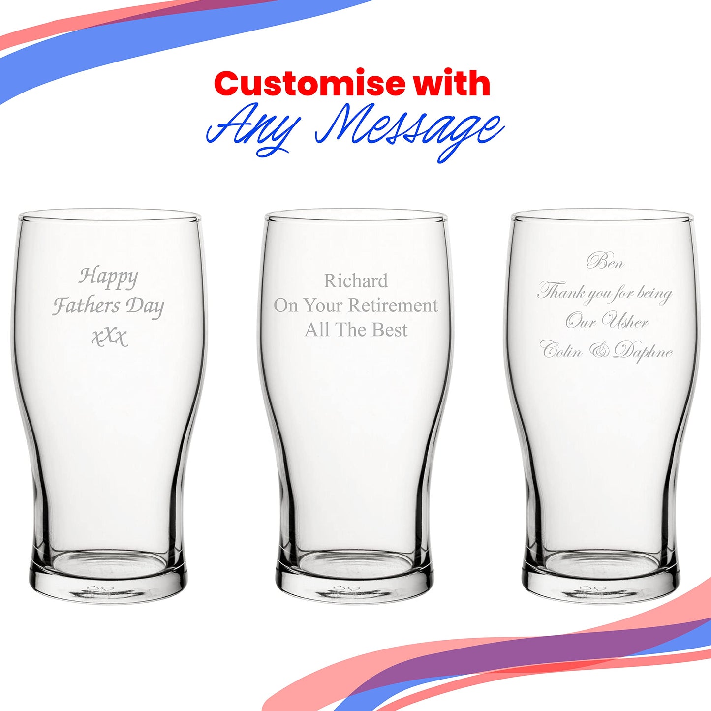 - Personalised Engraved Pint Glass -
