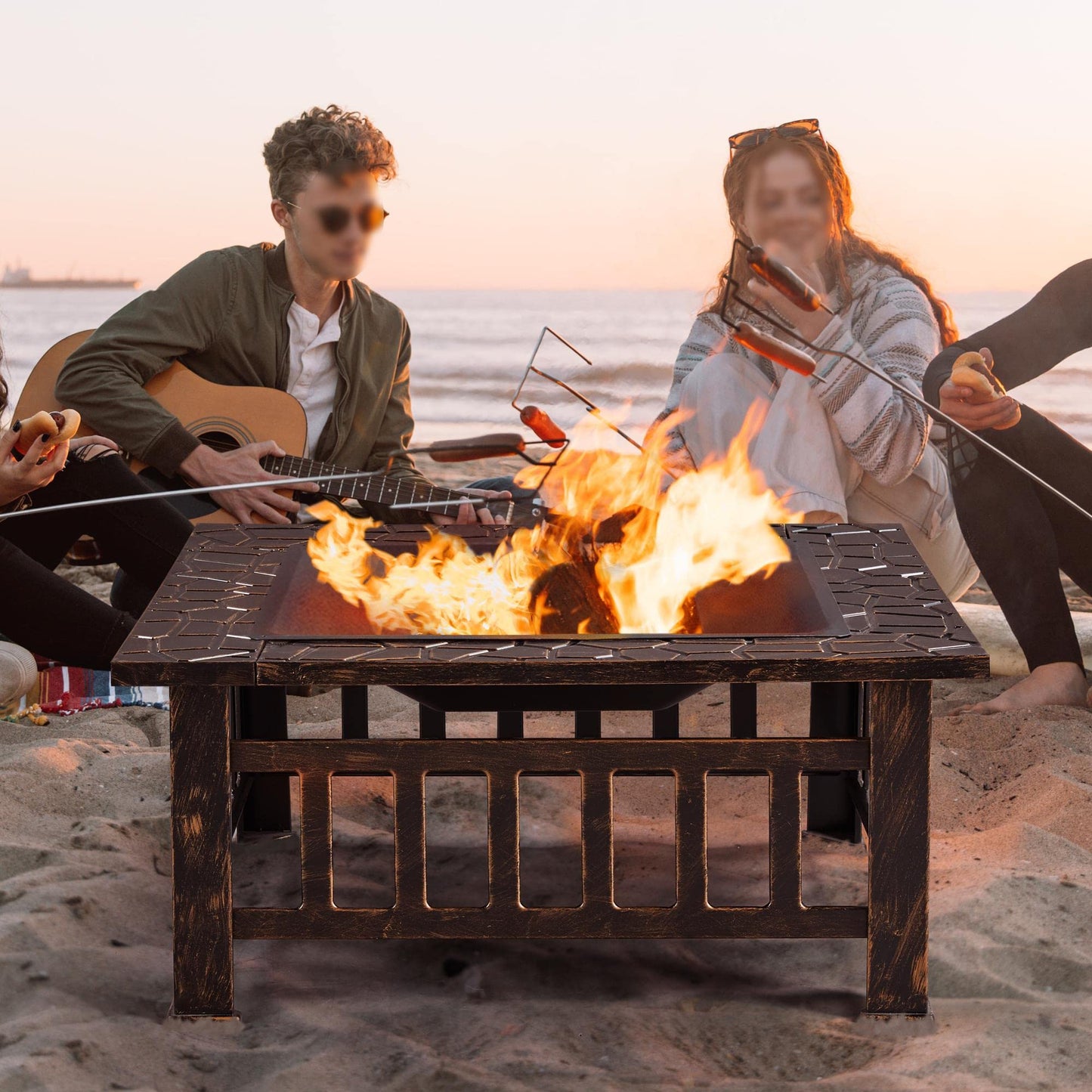 - Yaheetech Fire Pit for Garden,Garden Stove Brazier For BBQ, Heating, Cooling Drinks.