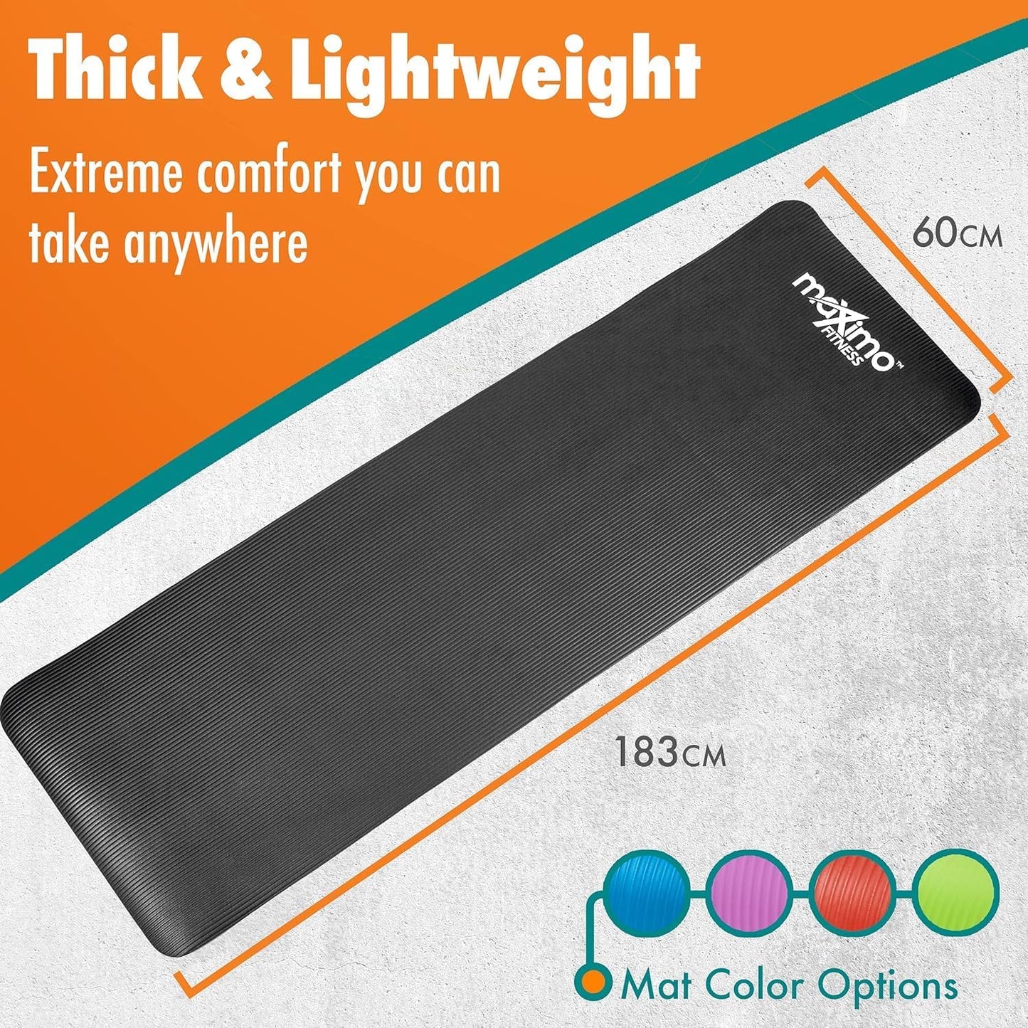 - Maximo Exercise Mat | Multi Purpose Yoga Mat | 183cm x 60cm | Extra Thick -