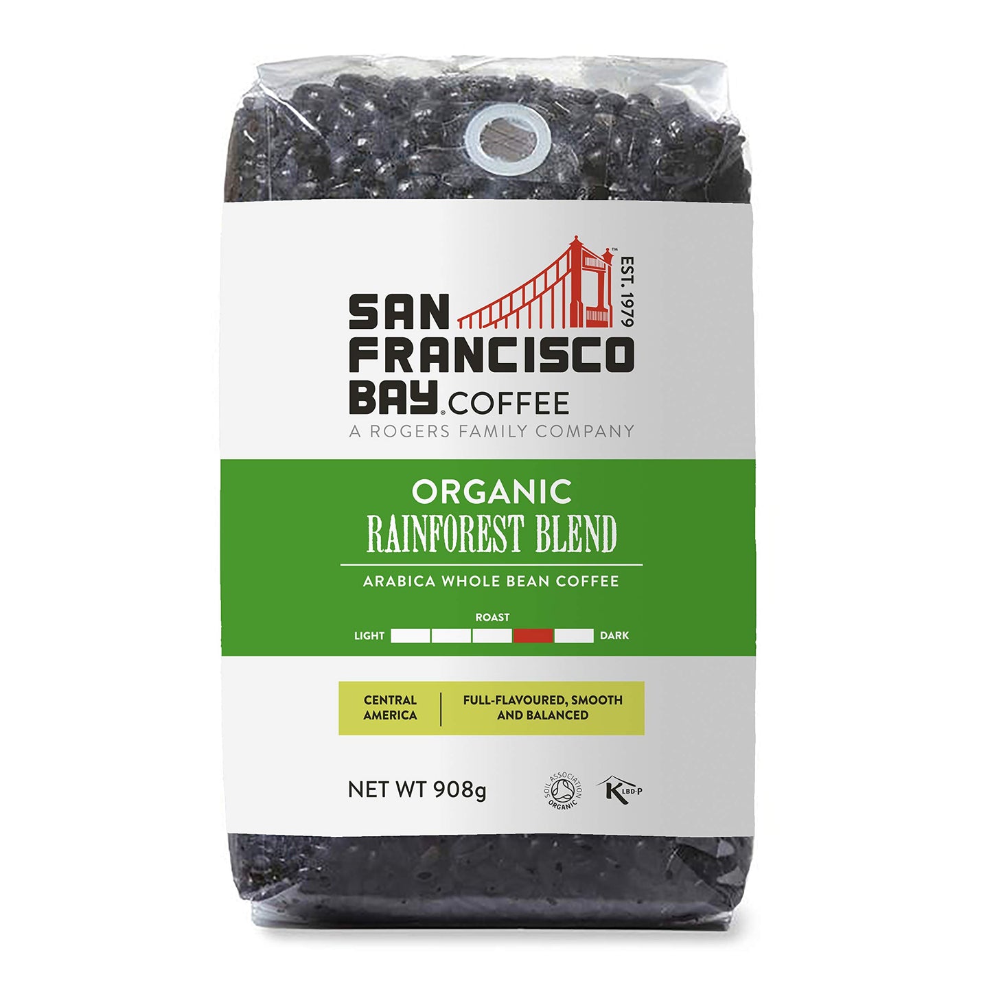 - San Fransisco Bay Coffee Beans G | Organic Rainforest Blend | 908 gram -