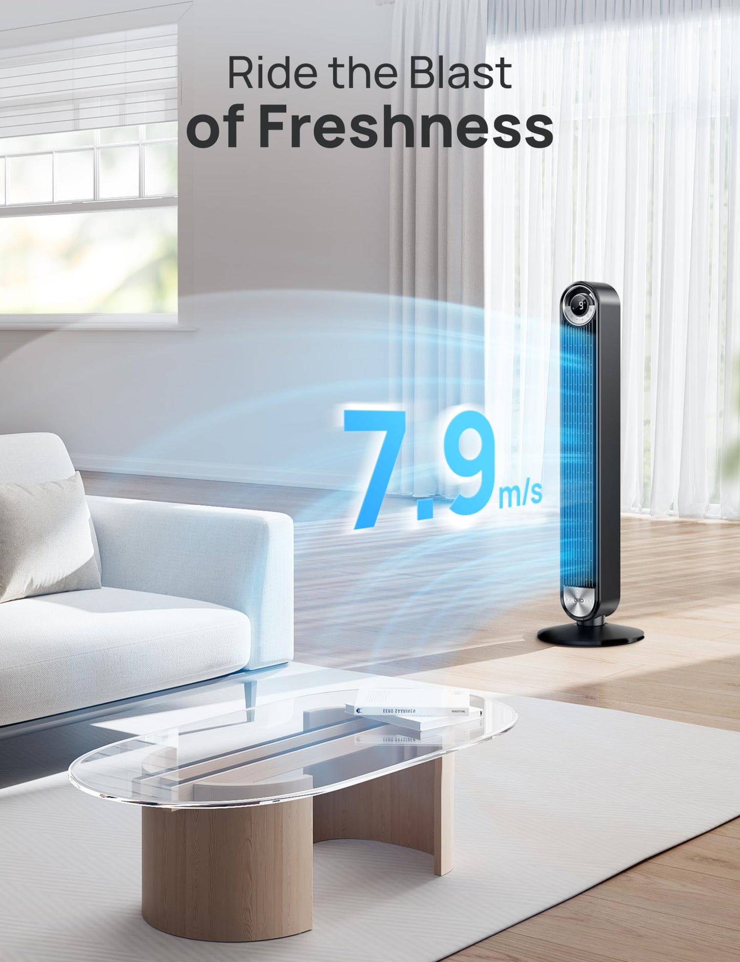 - Dreo 25dB Smart Silent Tower Fan | Upgrated DC 9 Speeds Utral-Quiet Floor Fan | 90° Oscillating Bladeless Cooling Fan | 4 Modes 12H Timer | Remote Control -