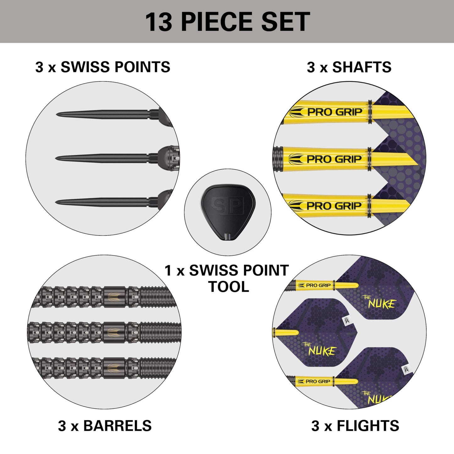 - TARGET Darts | Luke Littler G1 24G 90% Tungsten Swiss Point Steel Tip Darts Set |  Player Edition The Nuke Dart Set | Pro Grip Shafts -