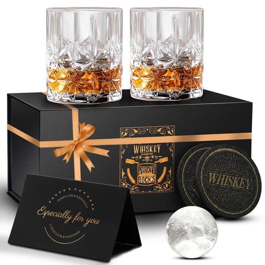 - KAQ Whiskey Glasses | 320ml Whisky Glasses | Set of 2 -