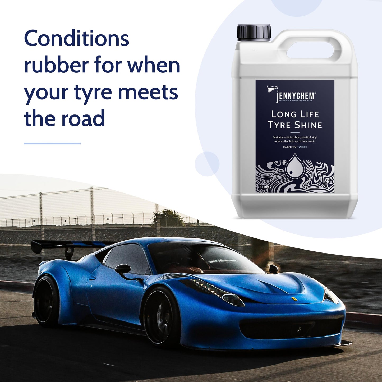 - Jennychem Car Tyre Shine | Easy to Use Tyre Dressing | 5L | Long-lasting Gel for Superior Cleaning -