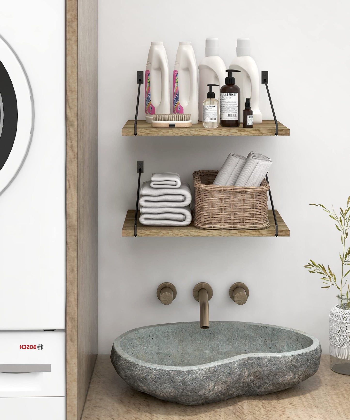 - Petrala Floating Shelves | Set of 2 Hanging Rustic Shelves -