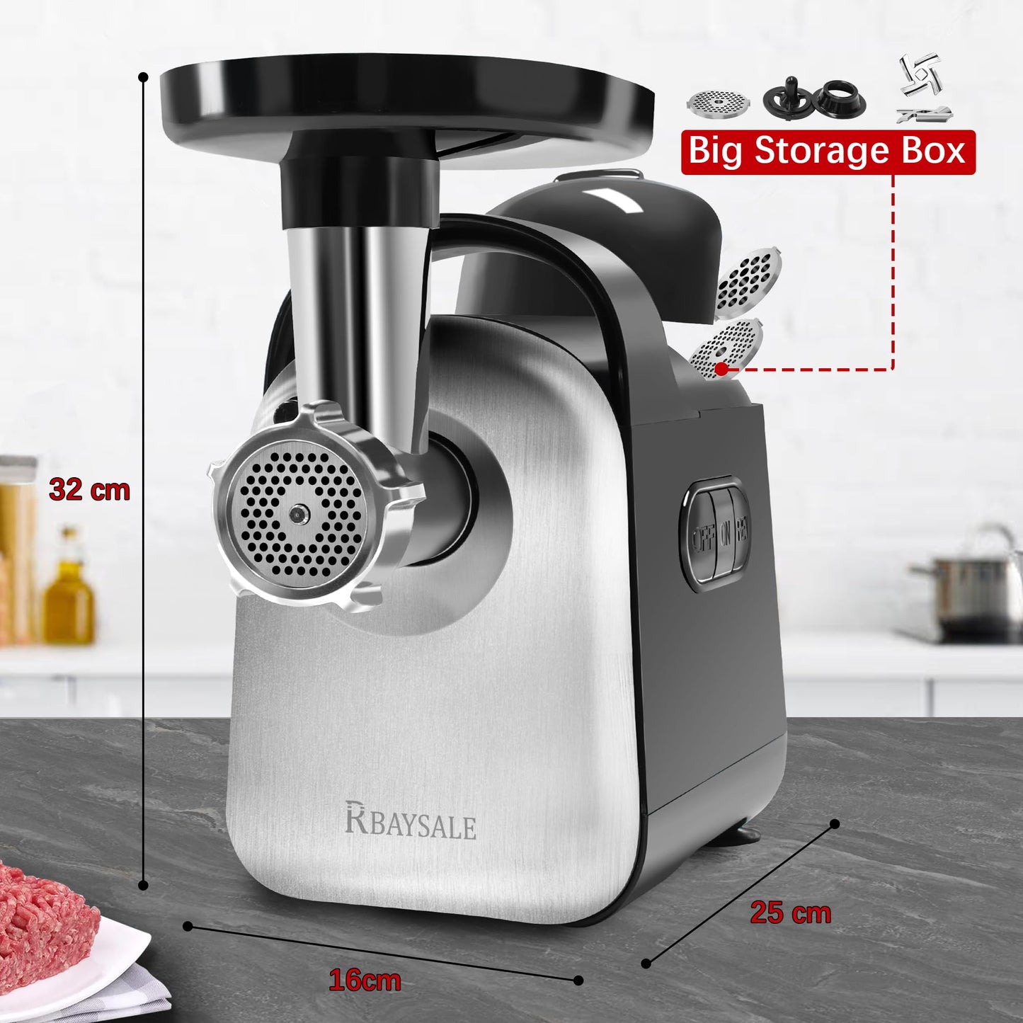 - RBAYSALE Meat Grinder Mincer | Meat Mincer Machine with Kibbe Attachment -
