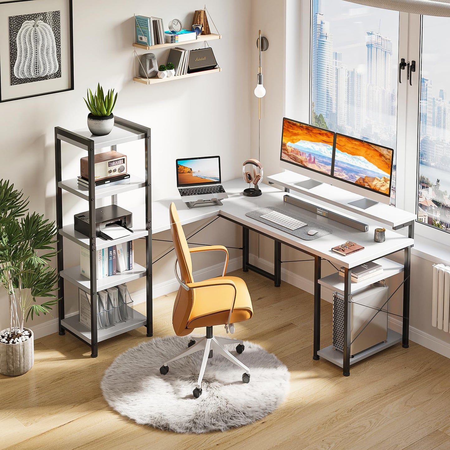 - ODK Corner Desk | Reversible L Shaped Desk | Monitor Stand -