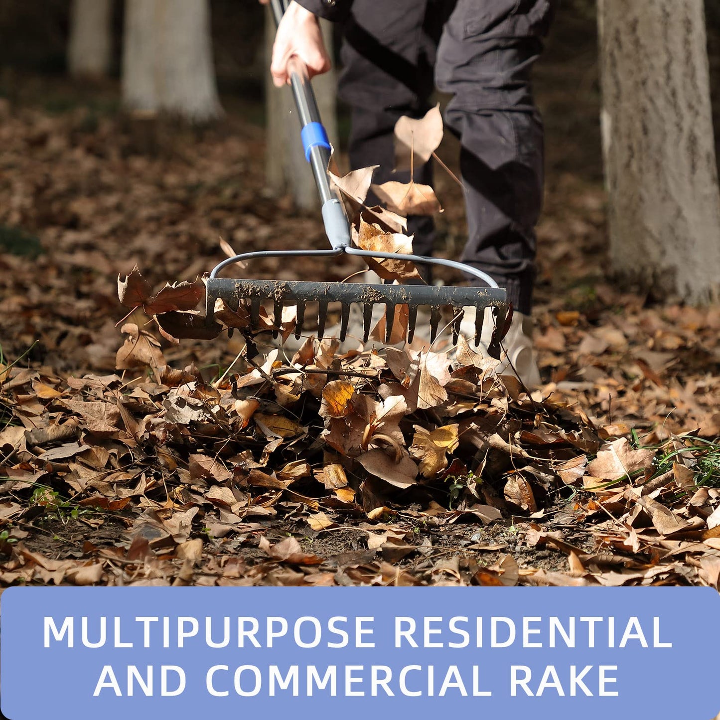 - MIYA Garden Rakes | Long 152CM Handle | Heavy Duty 14 Tines Rake -