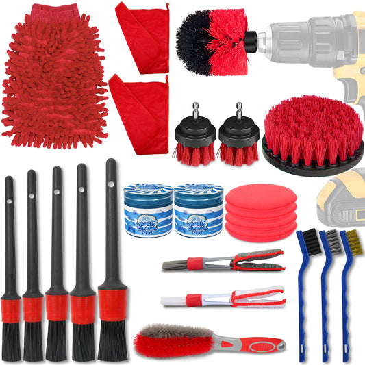 - GOH DODD Car Detailing Kit | 24 Pieces Detailing Brush Set Car Interior Detailing Kit -