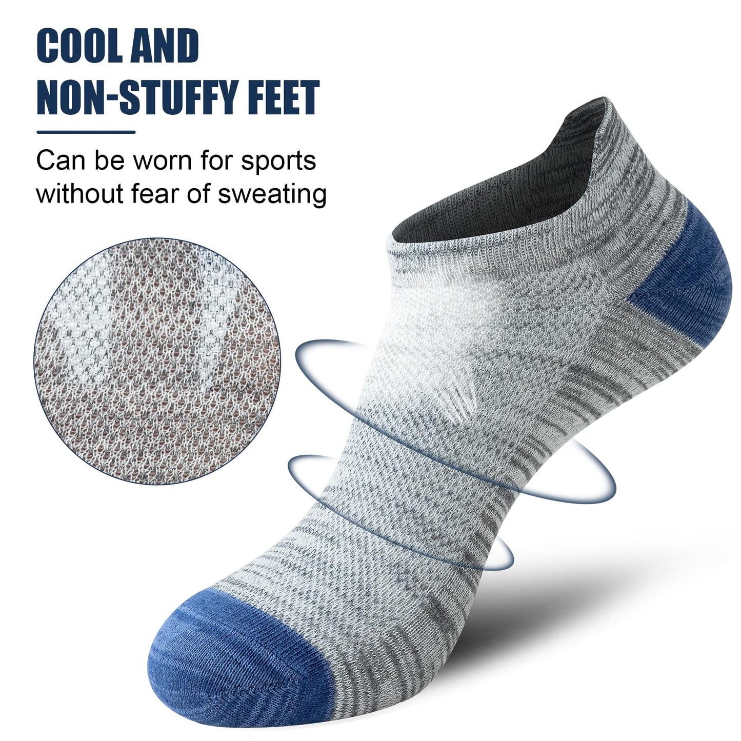 - Niofind Mens Trainer Socks | 8 Pairs | Low Cut Ankle Socks -