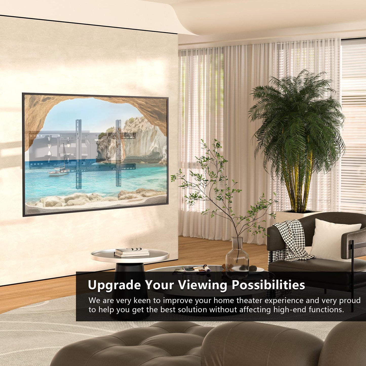 BONTEC TV Wall Bracket for 37-80 inch LED LCD Flat & Curved Screen, Swivel Tilt TV Wall Mount Full Motion, Heavy Duty Strong Solid Dual Arms up to 65KG, Max VESA 600x400mm, with HDMI Cable