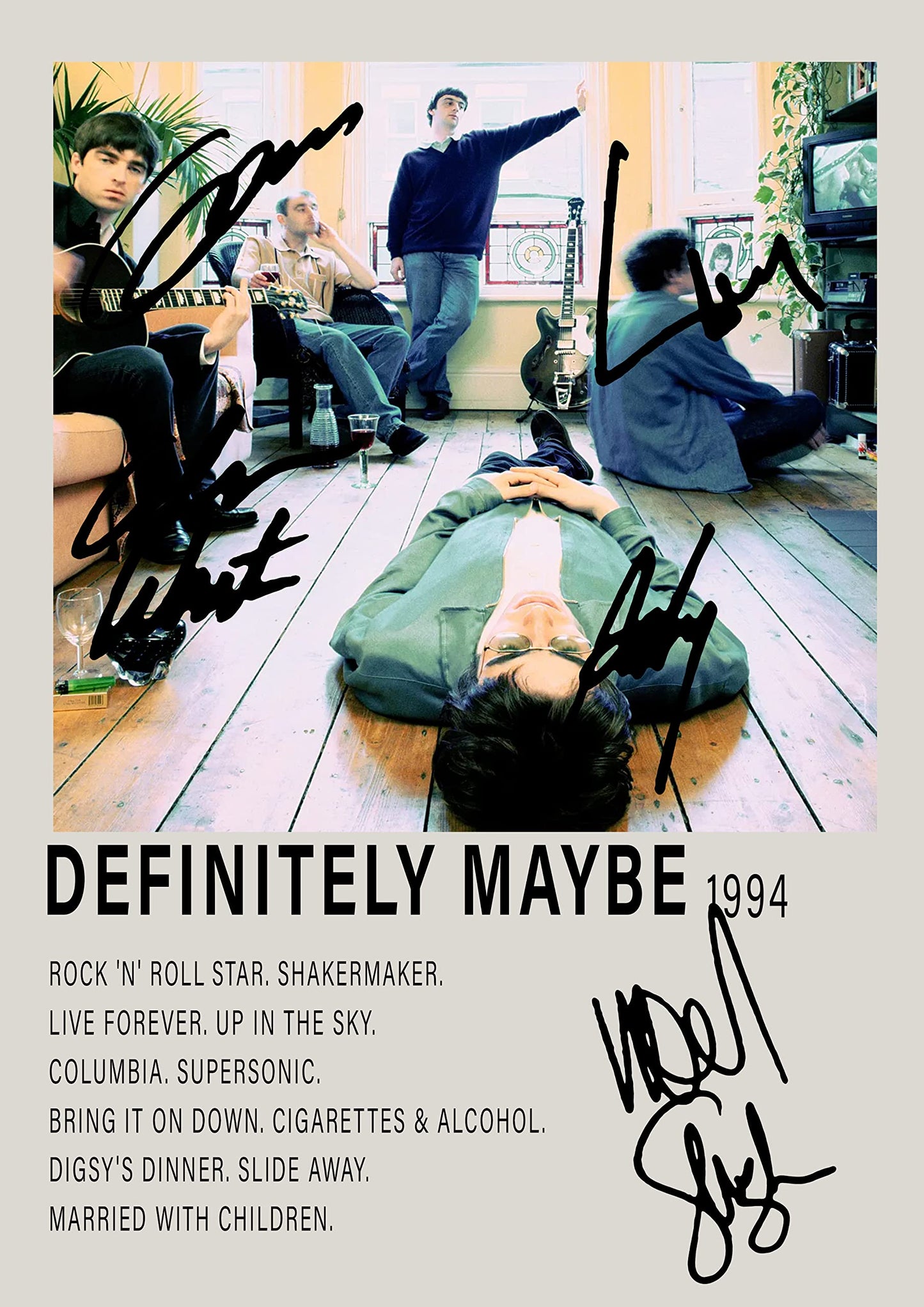 - Oasis Definately Maybe | Signed Print Poster -