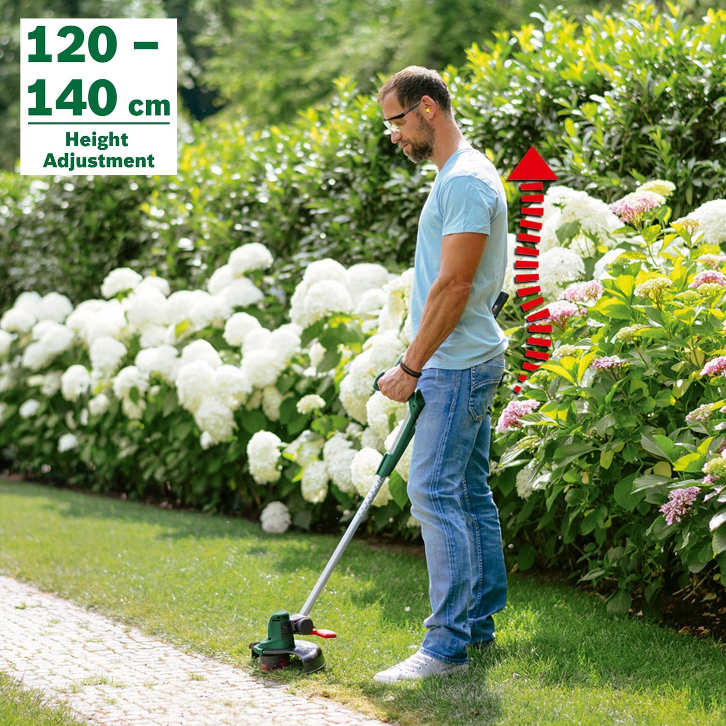 Bosch Home and Garden Cordless Grass Trimmer UniversalGrassCut 18V-260 (1x Battery, 18 Volt System, Cutting Diameter: 26 cm, Adjustable Handles, in Carton Packaging)