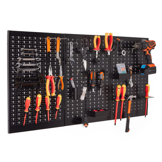 = VonHaus Tool Pegboard - 45pc - Shed and Garage Wall Storage Tool Board
