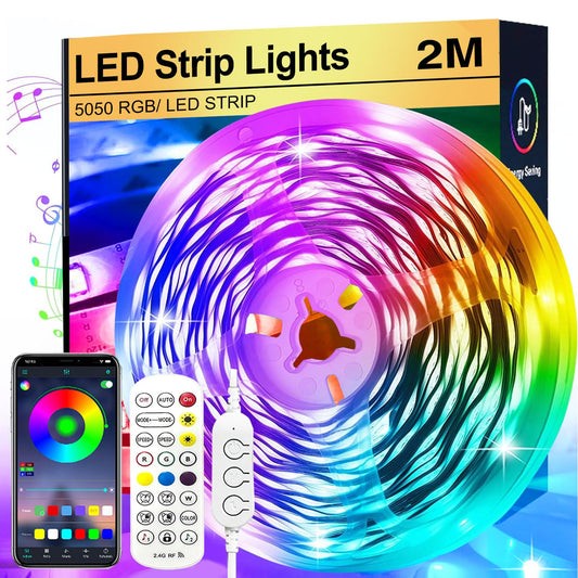 - FOLAI 2M Led Strip Lights | RGB Music Sync Color Changing Led Lights -