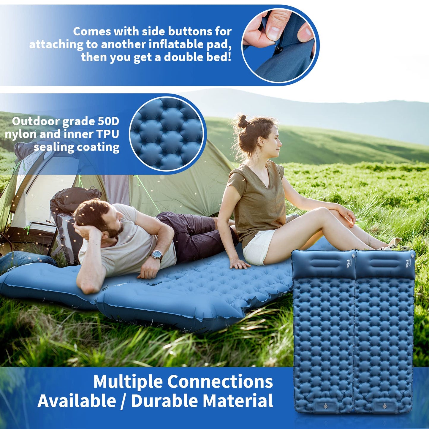 - HiiPeak Camping Sleeping Pad | Ultralight Inflatable Sleeping Mat with Built-in Foot Pump & Pillow -
