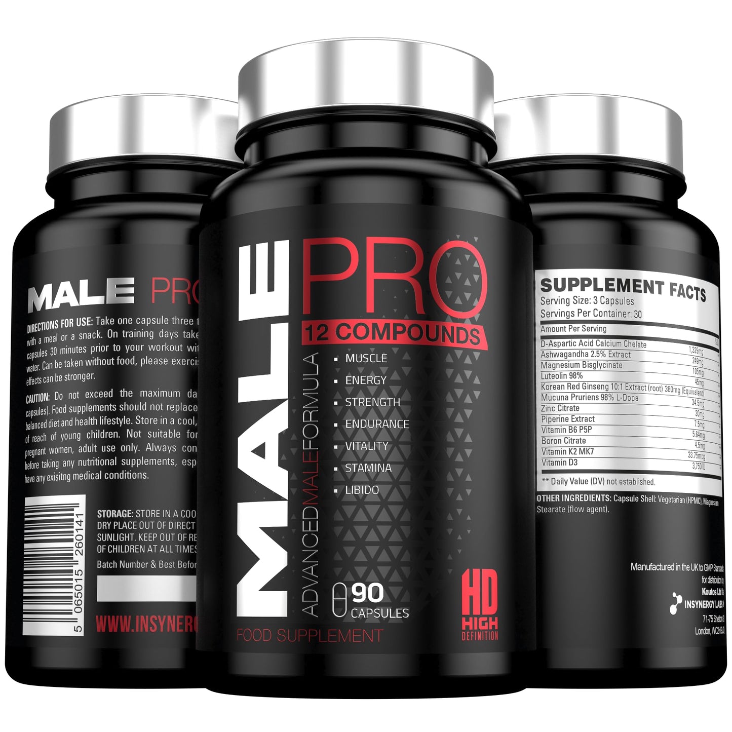 - Male Pro Testosterone Booster for Men | Testosterone Supplements 12 in 1 Test Support -