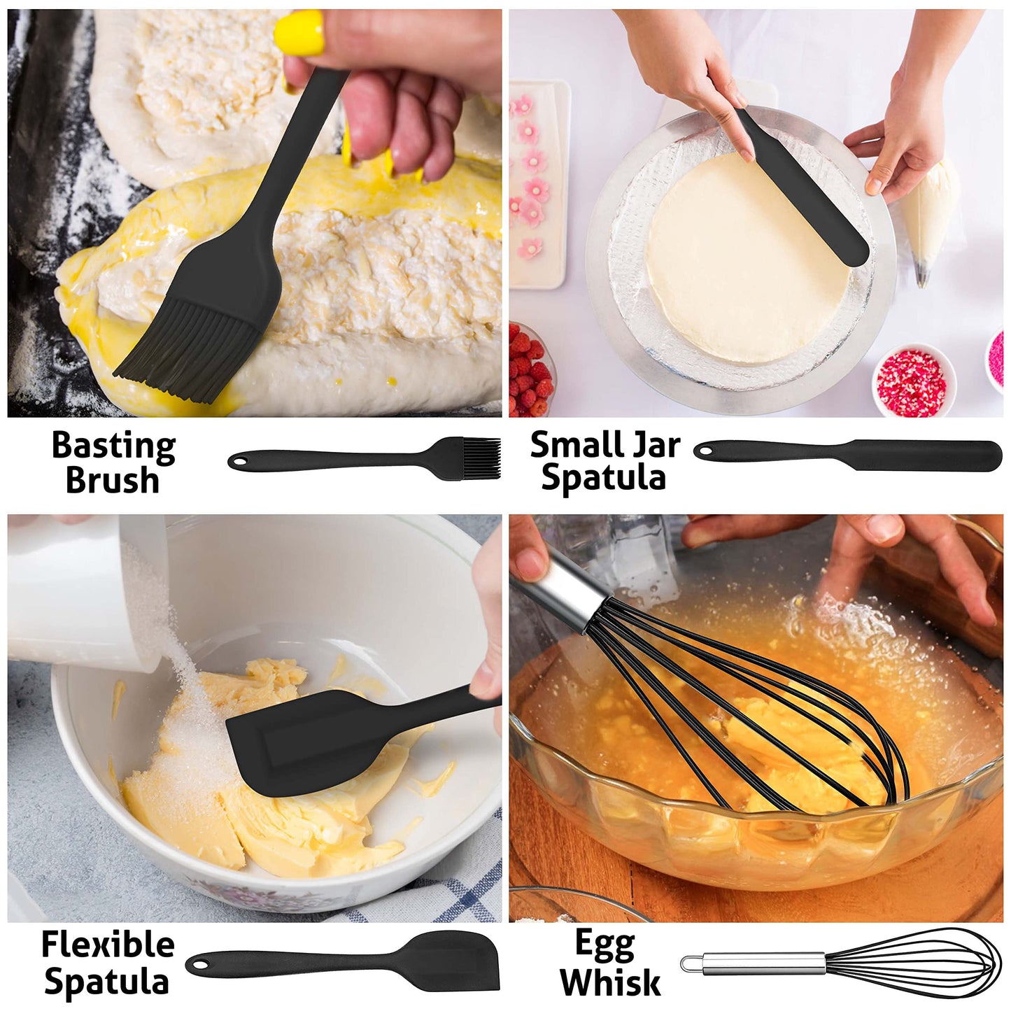 - Kitchen Utensils Set | Herogo 15 Pcs Silicone Cooking Utensils with Holder | Non Stick & Heat Resistant Cooking Tools -