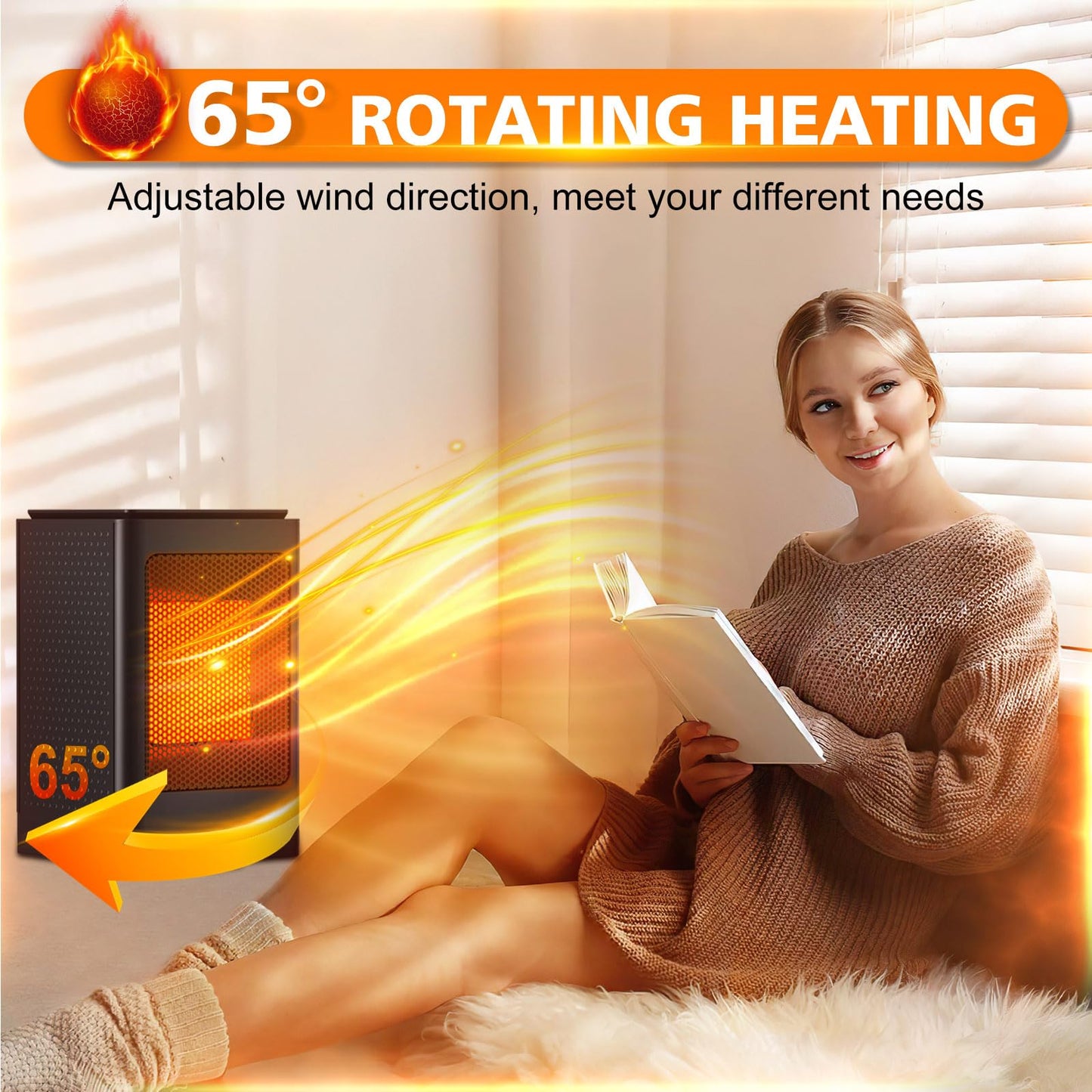 - Portable Space Heater | Fan Heaters for Home Low Energy Silent | 750W / 1500W -