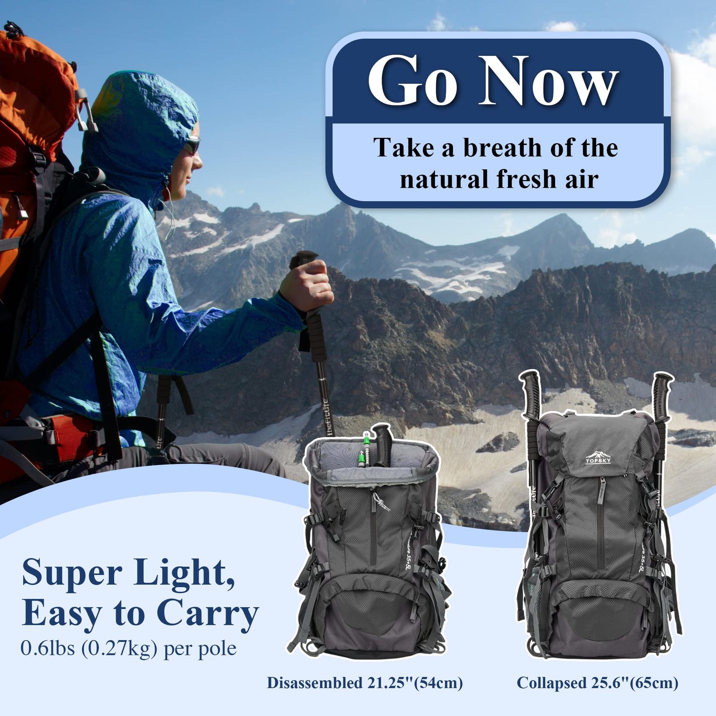 - TheFitLife Hiking Walking Trekking Poles | 2 Pack | Antishock And Quick Lock System -