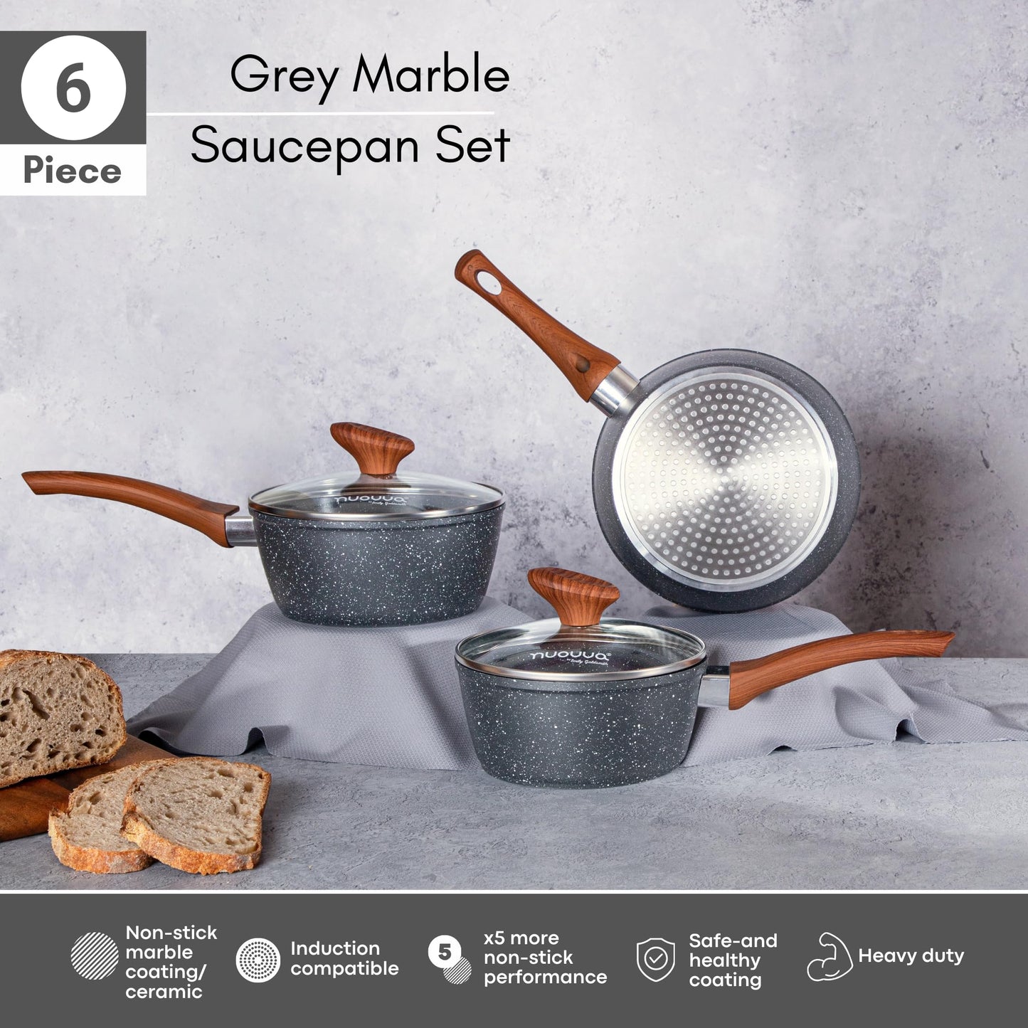 - Non Stick Saucepan Set  | Induction Saucepan with Lid –