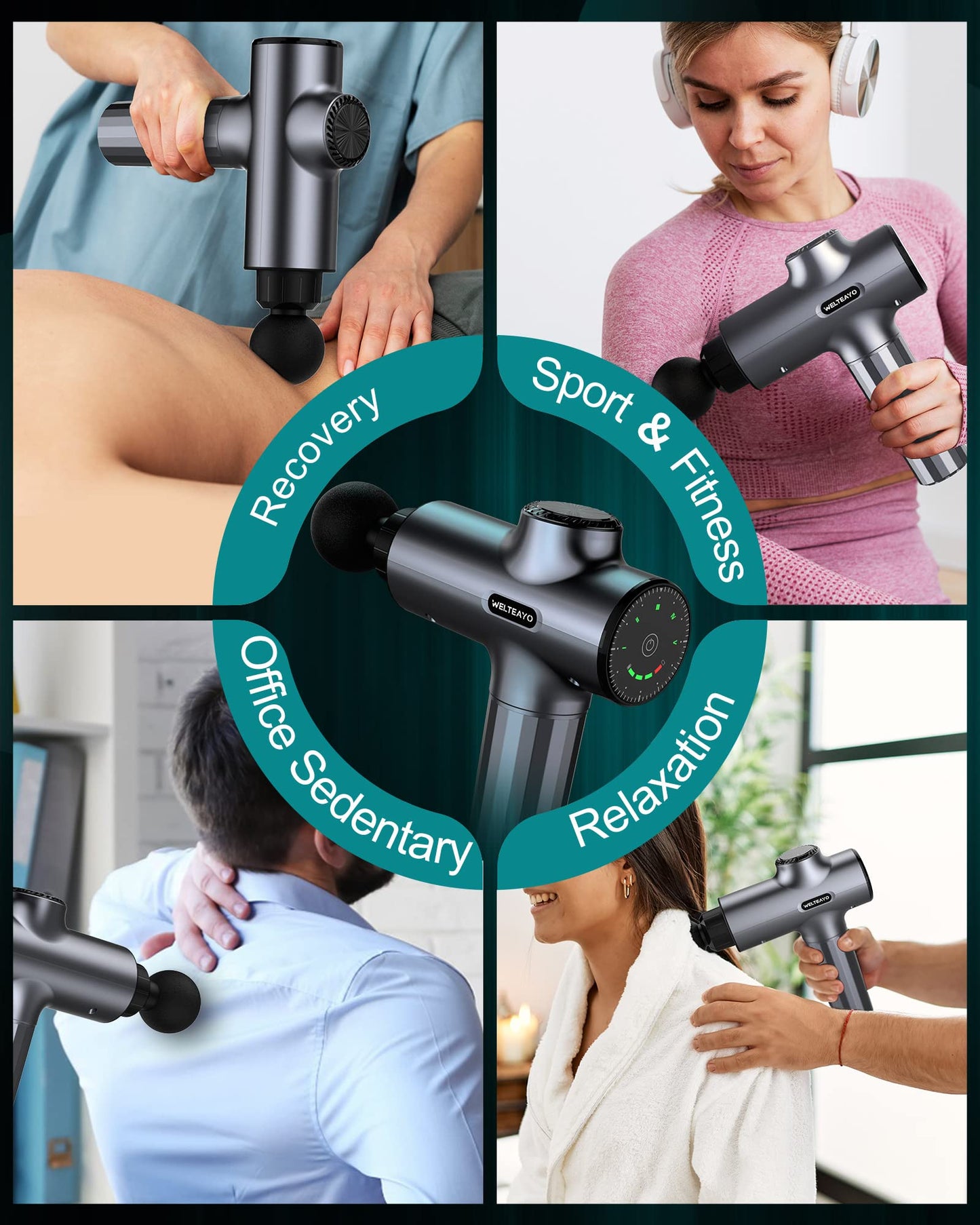 - Massage Gun | WELTEAYO Muscle Gun | Deep Tissue | Quiet Professional Handheld -