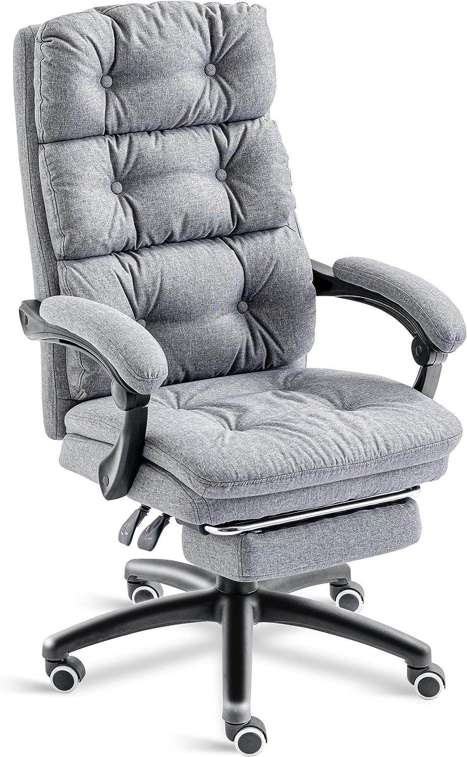 Blisswood Executive Office Chair With Footrest & Lumbar Support Ergonomic Recliner Computer Desk Chair Adjustable Back Rest Heavy Duty 360° Swivel Gaming Chair (Dark Grey)