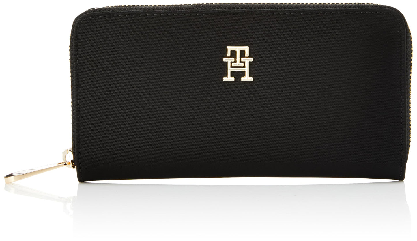 - Tommy Hilfiger Women's Poppy TH Large ZA AW0AW15642 Wallets | Black -