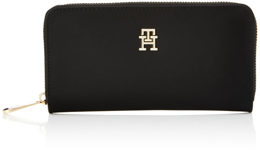 - Tommy Hilfiger Women's Poppy TH Large ZA AW0AW15642 Wallets | Black -