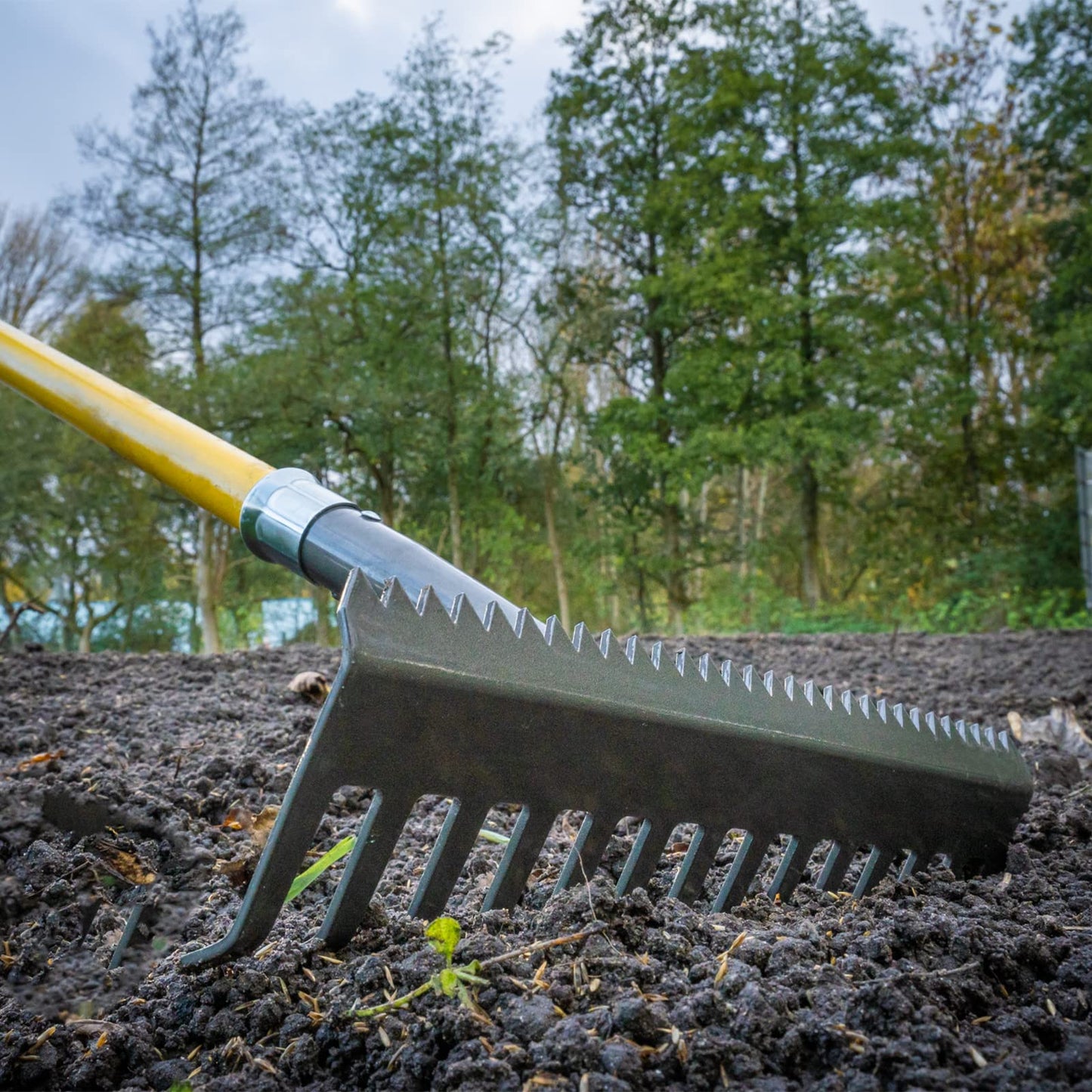 - Roughneck | Sharp-Edge Soil Rake 350x1500mm | Black-Yellow -