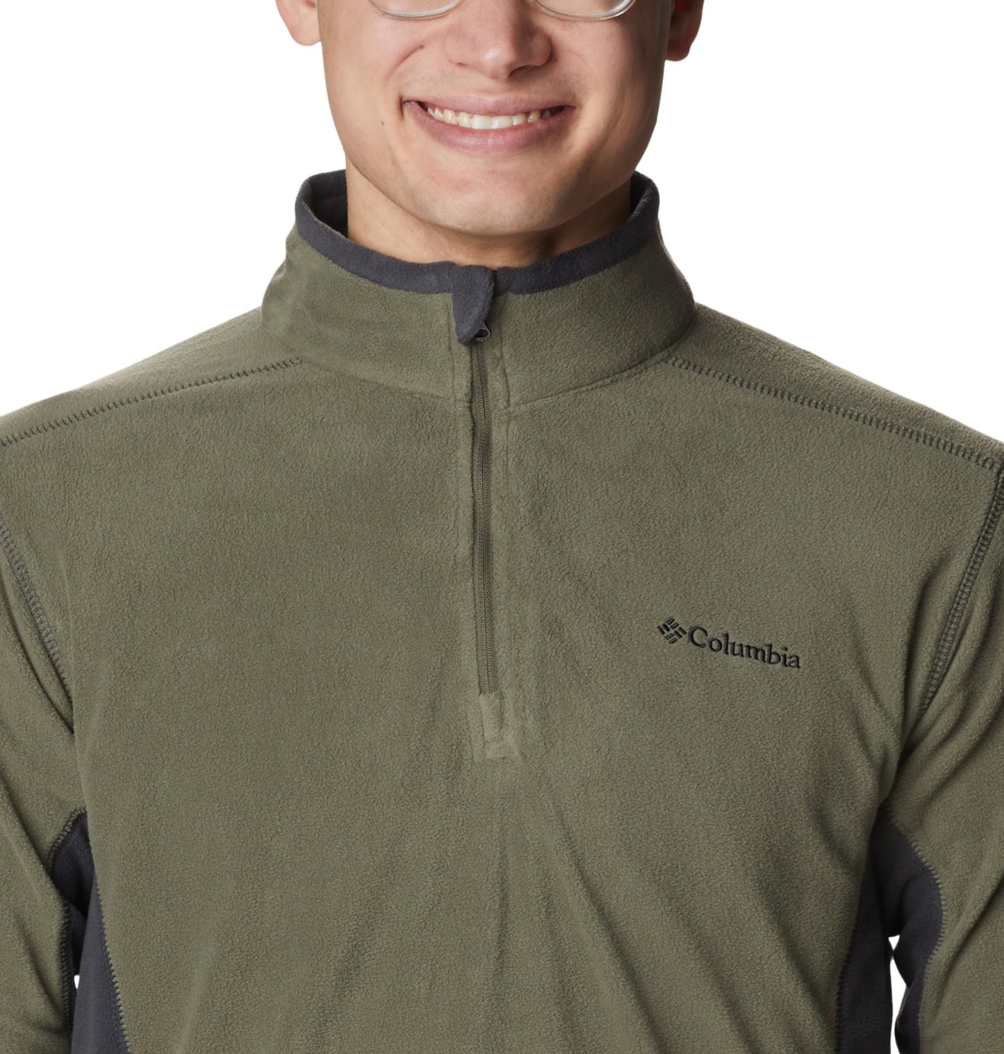Columbia Men's Klamath Range II Half Zip Fleece Pullover, Stone Green, Shark, M