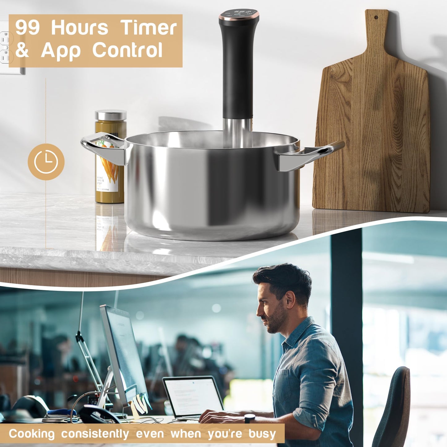 - Karinear Sous Vide Machine | WIFI | Sous Vide Cooker | 1100W -