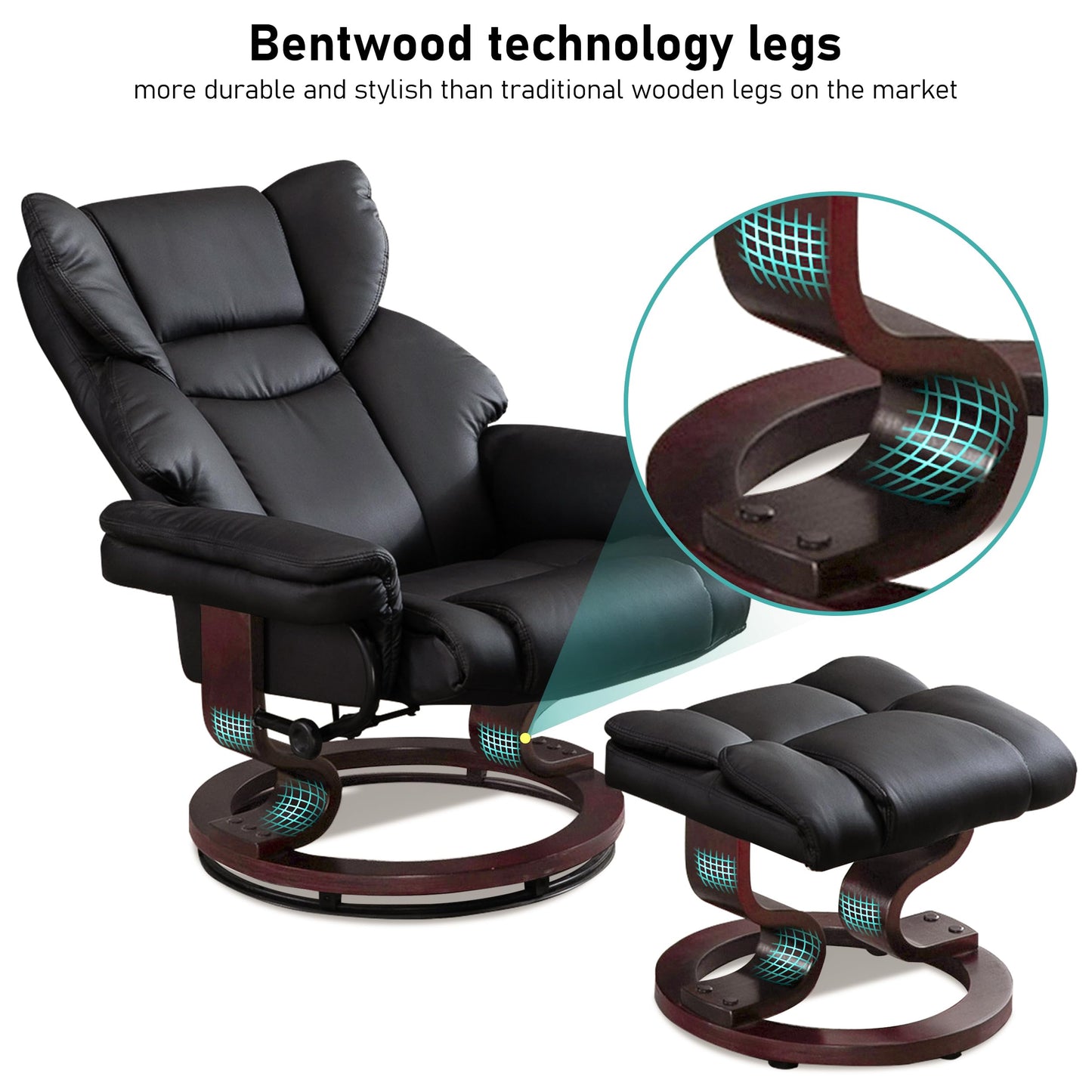 - Recliner Chair With footstool | Recliner Armchair | Up to 160kg Weight Capacity -