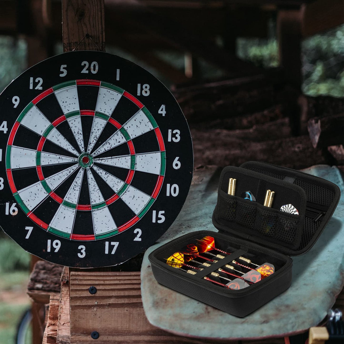 Aenllosi Hard Carrying Case for 6 Steel Tip Darts Set Soft Tip Darts, case only (Black)