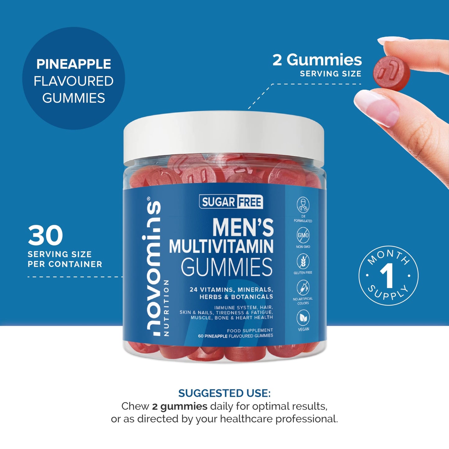 - Novomins Multivitamin Gummies for Men | 24 Essential Multi Vitamins and Minerals for Men –