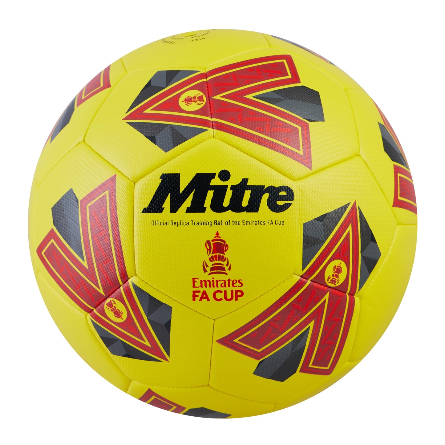 - Mitre Training FA Cup Football | High Performance Training Ball | Yellow/Grey/Red | Size 5 -
