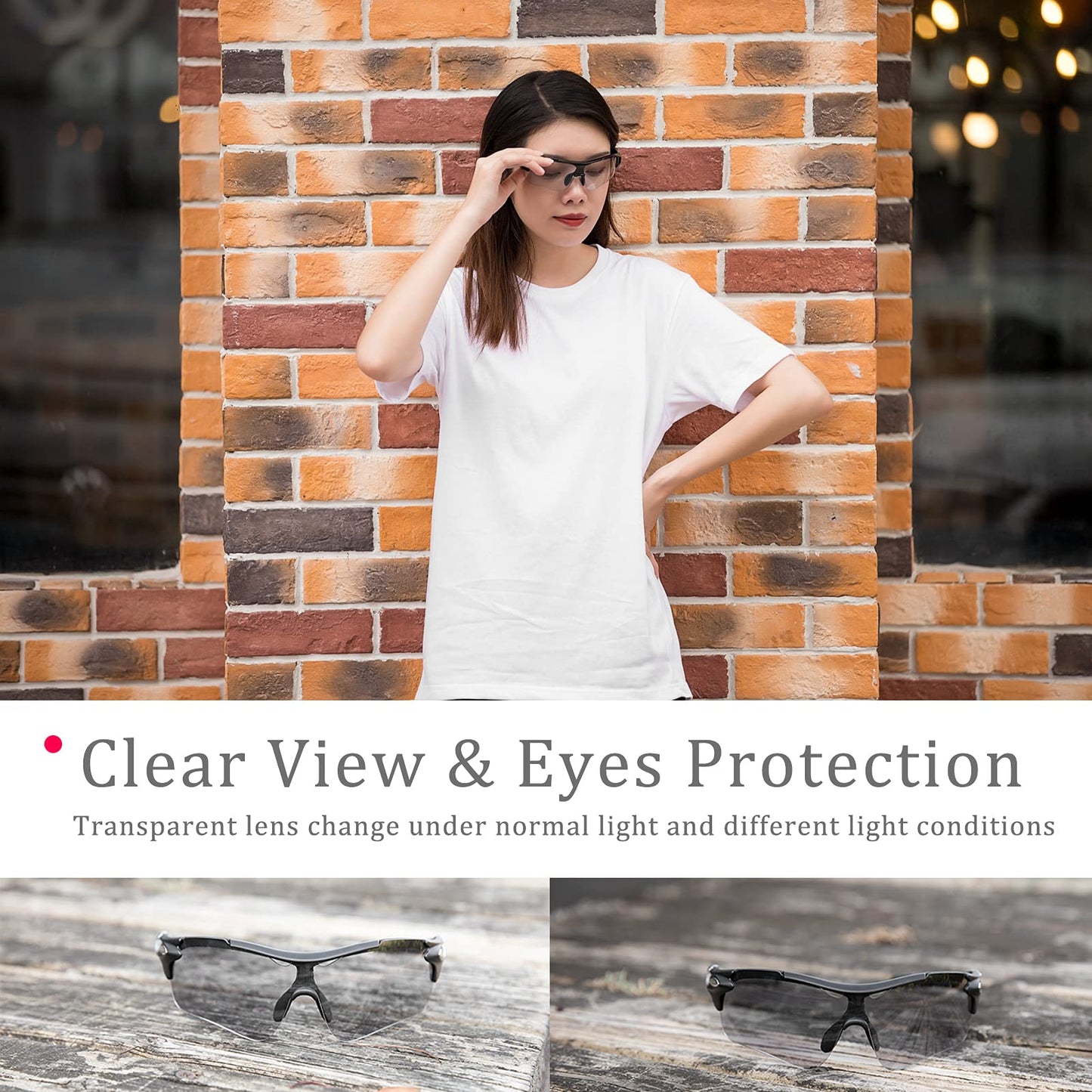 - ROCKBROS Photochromic Cycling Glasses|  3 in 1 Intelligence Lenses -