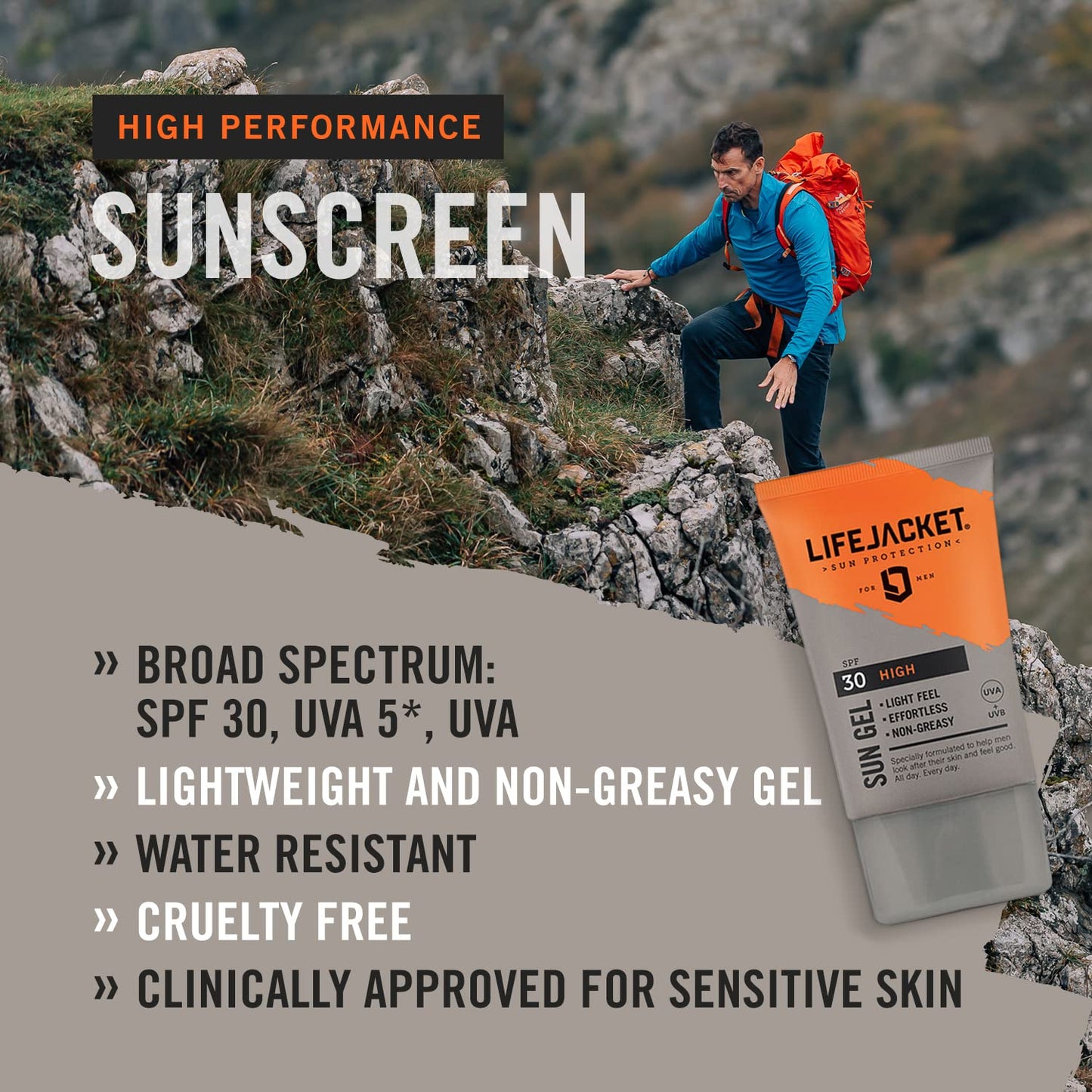 - LifeJacket Sun Protection Gel | SPF 30 | UVA 5* Sun Cream/Sunscreen -