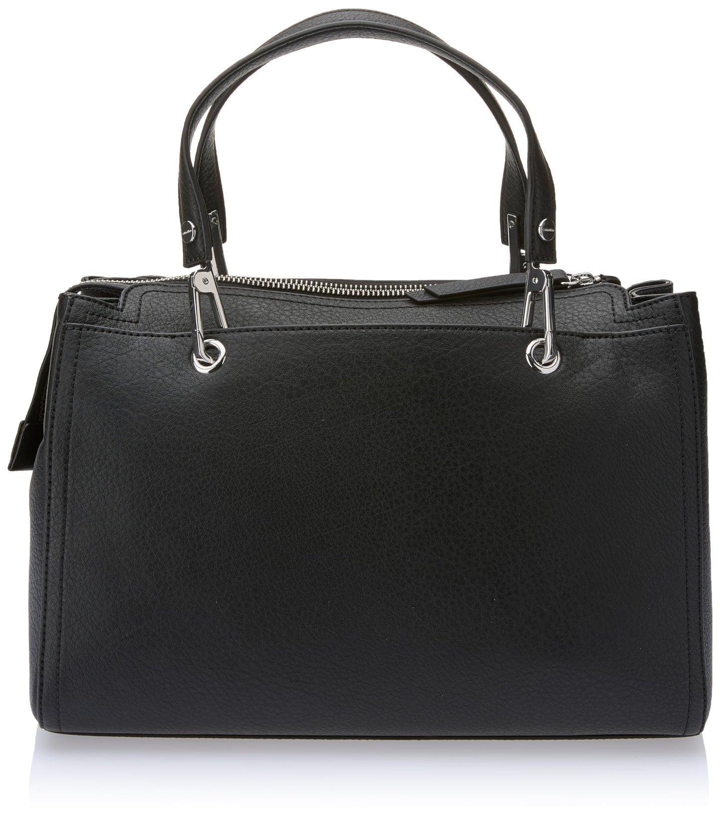 Calvin Klein Reyna Novelty Satchel, Black/Silver, One size