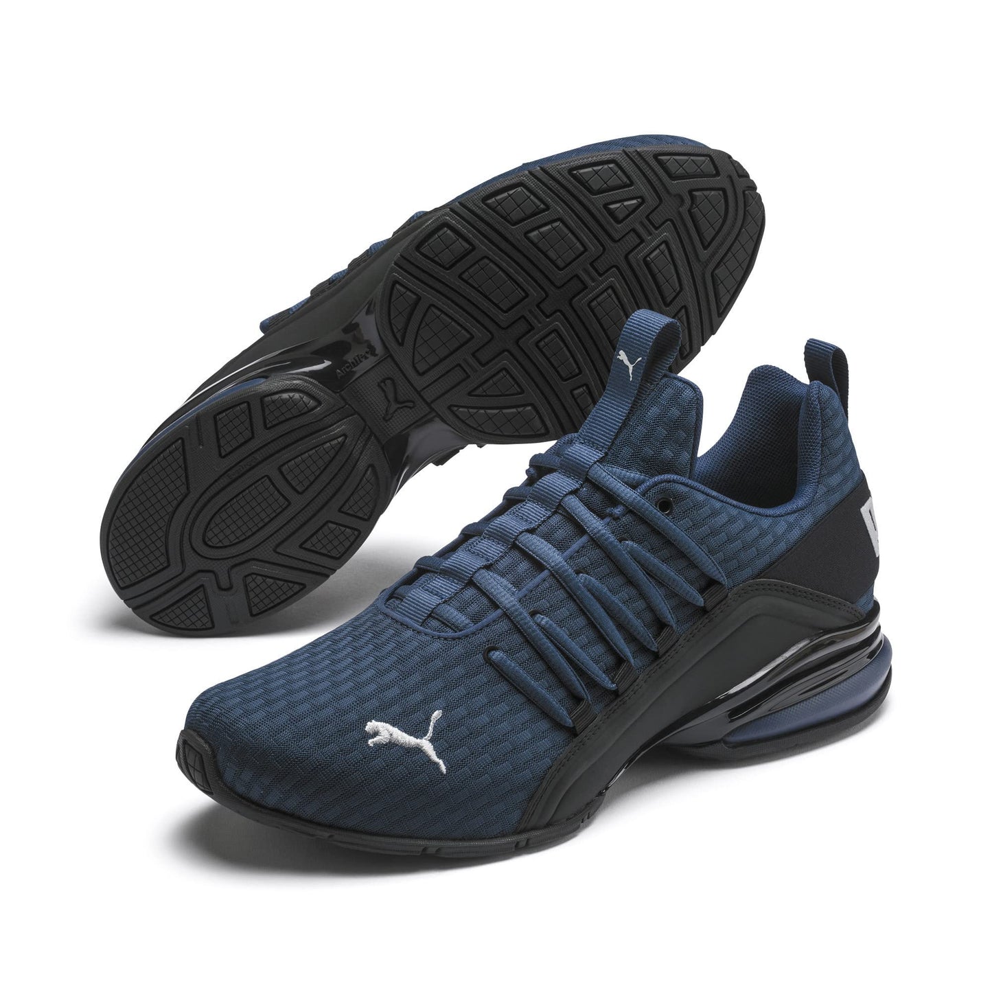 - PUMA | Mens Axelion Block Running Shoes | Dark Denim/Black/High Rise -