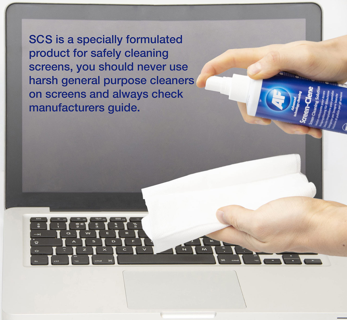 AF Screen Cleaner Spray 250ml - Cleaning Solution For Mobile Phones, TV's, Laptops, Monitors, LED, LCD, Plasma & Tablets, Clear,