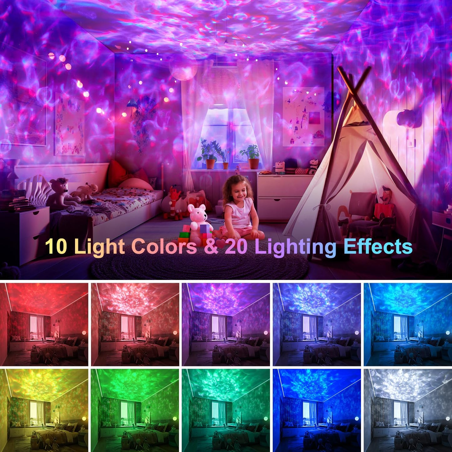 - Galaxy Projector 20 Lighting Modes Star Projector | HiFi Bluetooth Speaker Galaxy Projector Light | 15White Noise Sensory Lights | Remote & Timer Galaxy Light Projector -