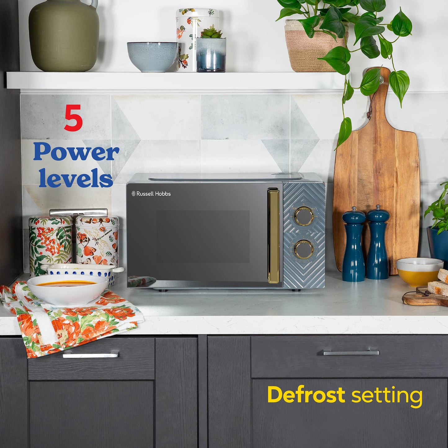 - Russell Hobbs 17 Litre | 700W | Grey Solo Manual Microwave -