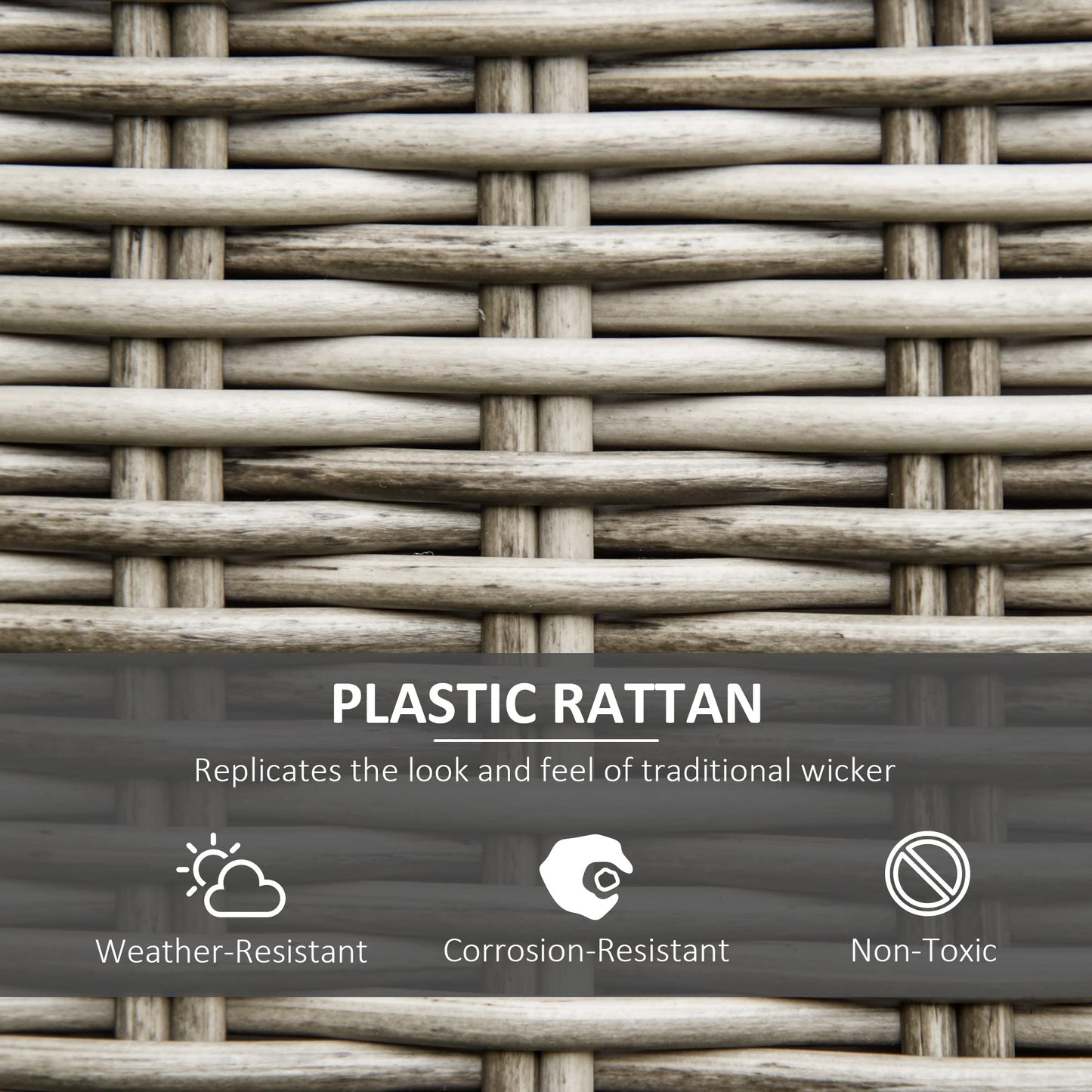 - Outsunny 5 Pieces | Outdoor PE Rattan | Round Garden Daybed with Cushions -