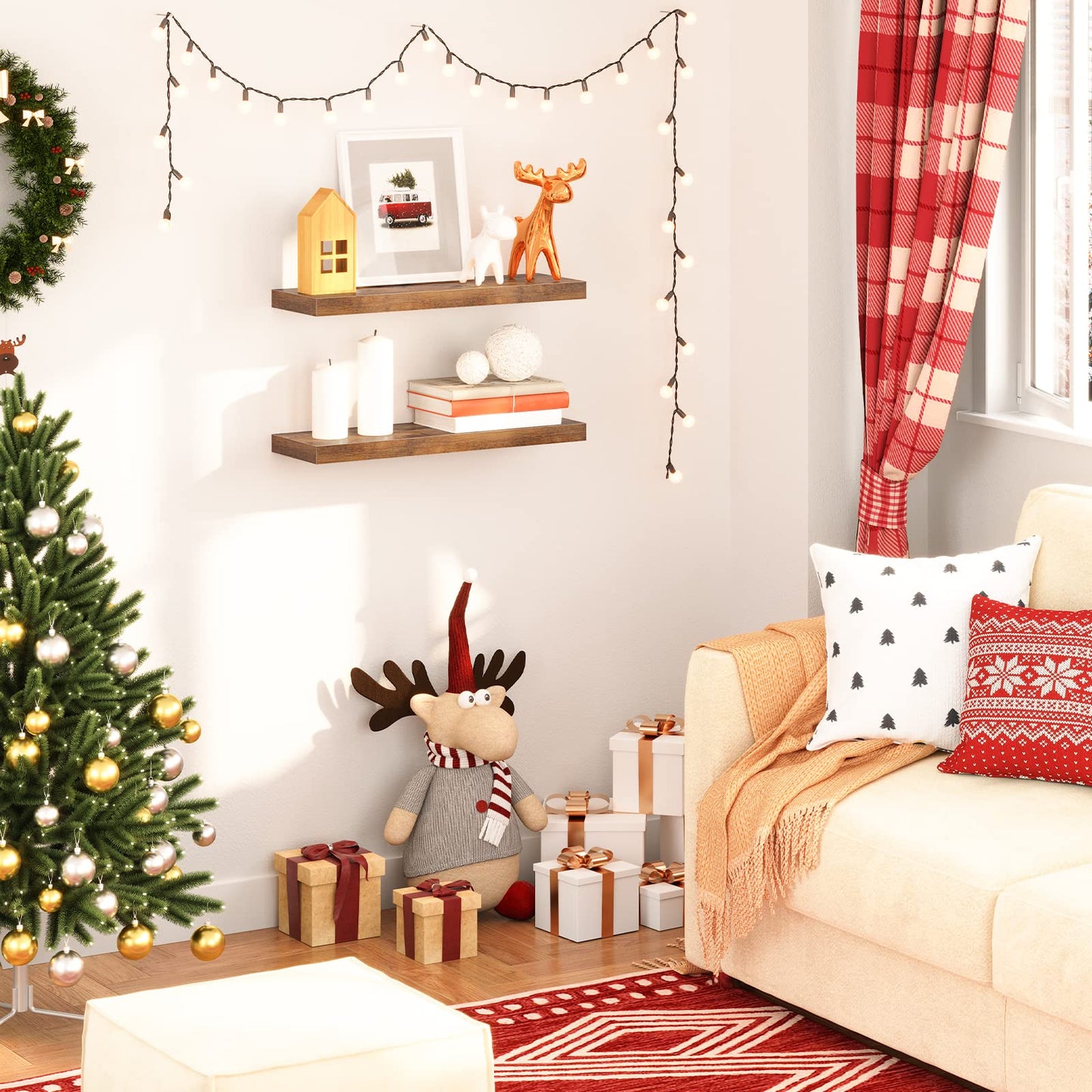 - HOOBRO Floating Shelves, Wall Shelves Set of 2 | Wall Mounted Shelves | 60cm -