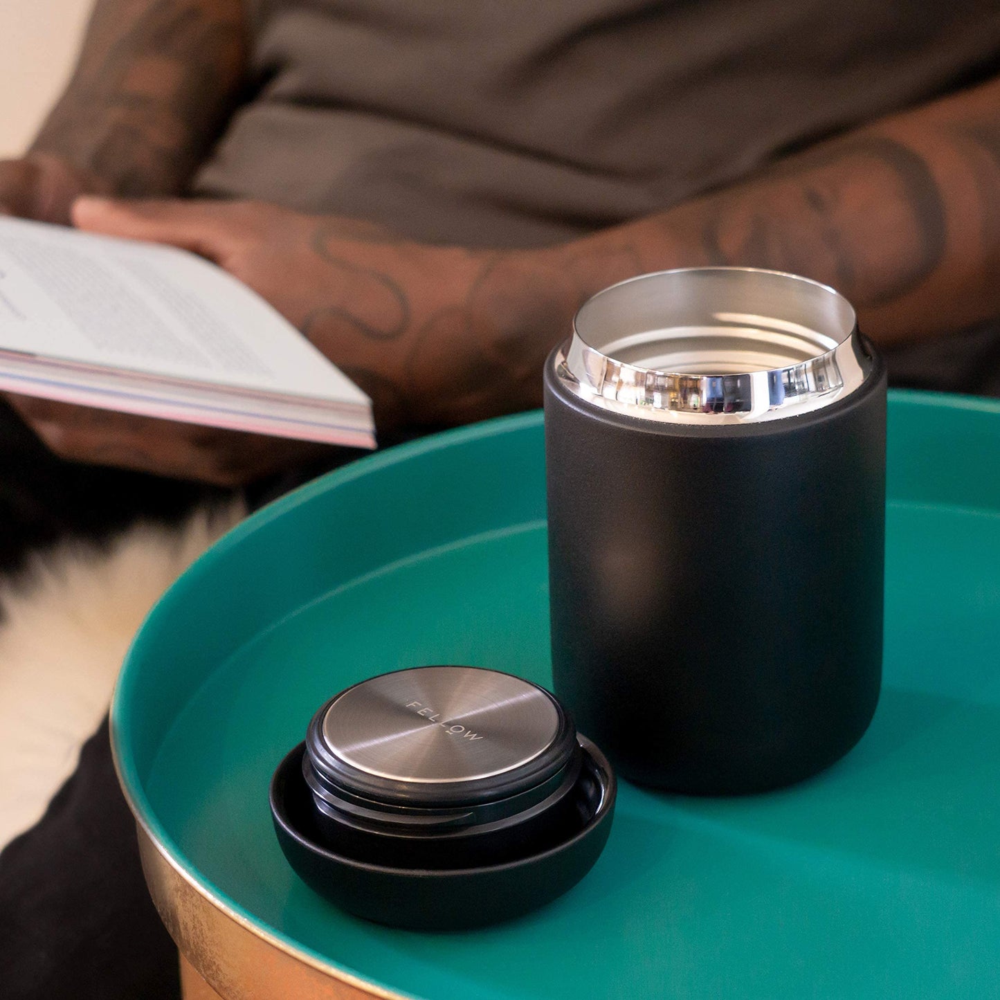 - Fellow Carter Move Travel Mug | Wide Mouth Vacuum | Insulated Stainless Steel Coffee and Tea Tumbler with Ceramic Interior -