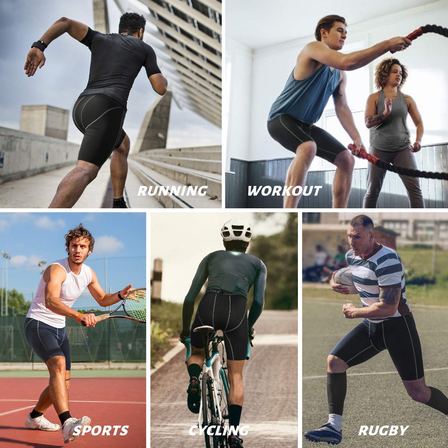 - Roadbox Compression Shorts | 3 Pack |Sports Underwear | Quick-Drying Base Layer Shorts -